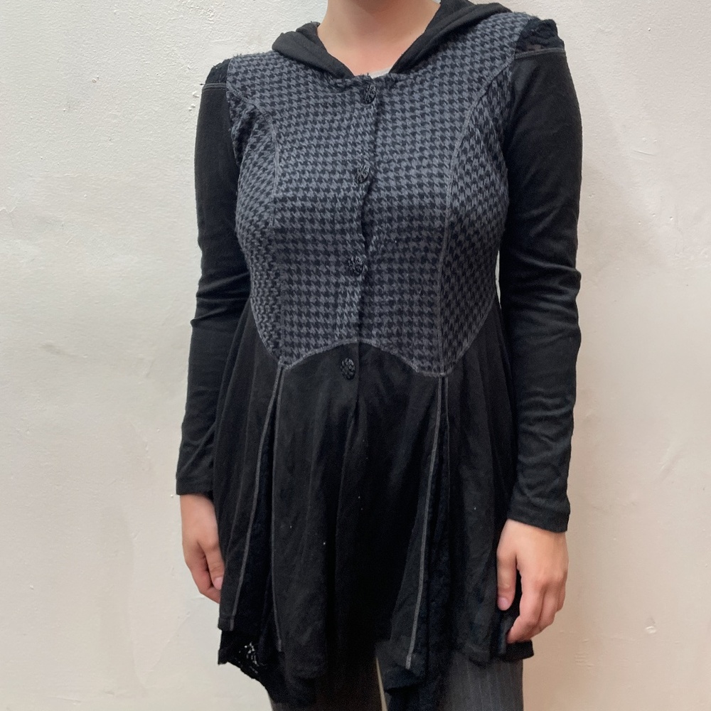 Hooded Button Down Tunic - image 1